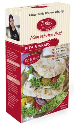 Backmischung für Pita & Wraps 250g - Tanjas glutenfrei
Kinderleicht und mit nur wenigen Zutaten lassen sich im Nu delikate Fladenbrote wie Pita und Wraps zubereiten.