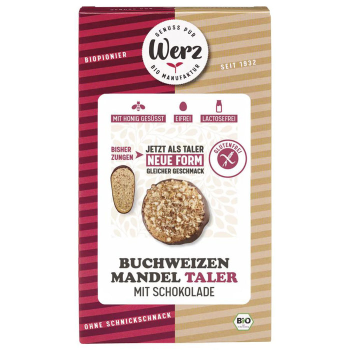 Buchweizen Mandel Taler- 150g - Werz Bio
Die köstliche Glasur verleiht den glutenfreien Mandel-Taler einen schokoladigen Kick. Probieren Sie diese Süßigkeit zum nächsten Kaffee... Sie werden begeistert sein!