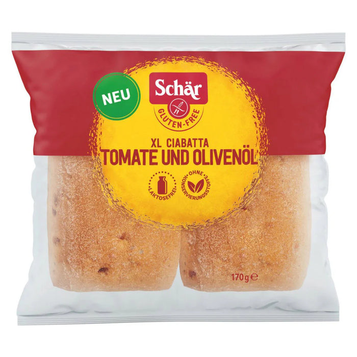 Ciabatta XL Tomate und Olivenöl 170g - Schär
Genießen Sie mit dem glutenfreien Ciabatta XL Tomate und Olivenöl von Schär ein Stück Italien direkt bei Ihnen zu Hause.
