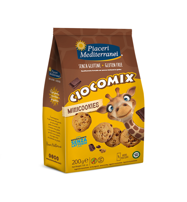 Ciocomix Minicookies mit Schokostückchen 200g - Piaceri Mediterranei
Jeder Keks vereint eine knusprige, zarte Textur mit reichhaltigen Zartbitterschokoladentropfen.