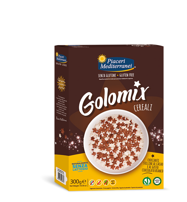 Golomix Cereali (weiße und dunkle Schokosterne) 300g - Piaceri Mediterranei