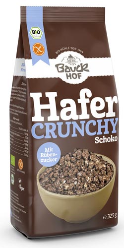 Hafer Crunchy Schoko 325g - Bauckhof bio
Glutenfreies Hafer-Crunchy Schoko Müsli von Bauckhof. Gebackenes Knuspermüsli mit Rübenzucker.