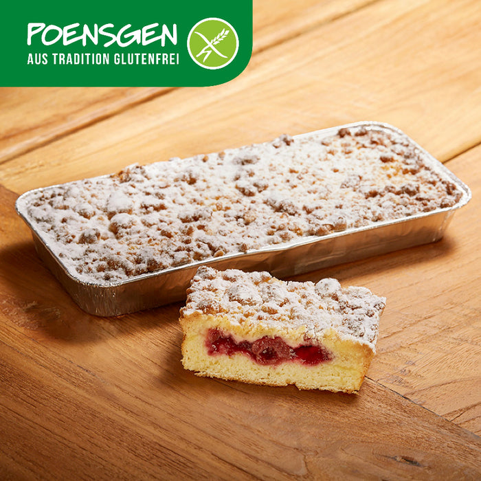 Kirschstreusel glutenfrei 500g - Poensgen
Fruchtig-süßer Genuss mit Handwerksqualität – unser glutenfreier Kirschstreusel kombiniert saftige Kirschen und knusprige Streusel auf fluffigem Teig. Voller Geschmack, rundum verträglich – ohne Gluten, aber mit viel Genuss.
