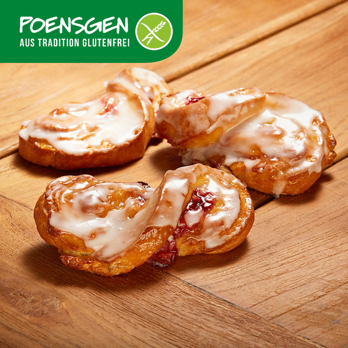 Kirschstritzel glutenfrei 2x110g - Poensgen
Diese Körnchen des Glücks verbinden zartes Plundergebäck mit saftiger Kirschfüllung und bringen dir mit jedem Bissen ein Stück süßer Auszeit. Perfekt für den Kaffee zwischendurch oder als kleine Belohnung zum Feierabend – glutenfreie Freude, die man gern teilt (oder auch für sich behält).