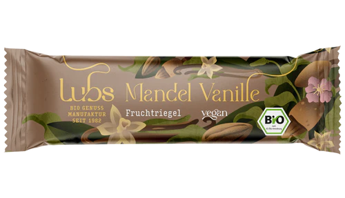 Mandel Vanille Fruchtriegel 40g - Lubs Bio
Fruchtriegel Mandel-Vanille Classic von Lubs ist ein leckerer glutenfreier Riegel.