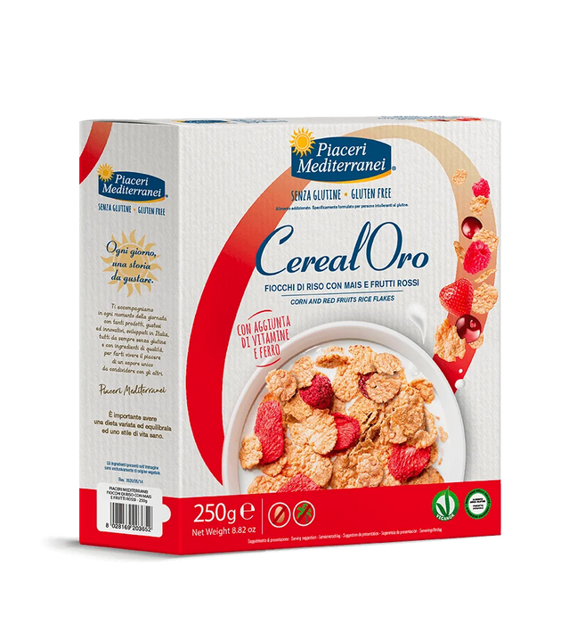 Reis Mais Cornflakes mit roten Früchten 250g - Piaceri
Beginnen Sie Ihren Morgen mit der Energie, die Sie brauchen! Unsere CerealOro Reisflocken mit Mais und roten Früchten bieten eine perfekte Kombination aus Knusprigkeit und natürlicher Süße, die Ihren Tag bereichert.