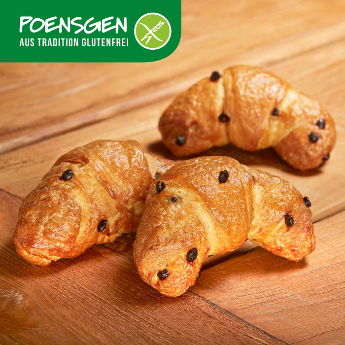 Schokocroissants glutenfrei 4x75g - Poensgen
Unsere Schoko‑Croissants verbinden fluffigen, buttrigen Teig mit einer zartbitteren Schokoladennote – für echte Genussmomente beim Frühstück oder als süße Auszeit zwischendurch. Perfekt für alle, die bewusst leben und auf Geschmack doch nicht verzichten wollen.