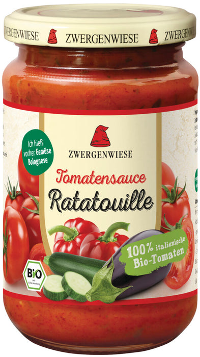 Tomatensauce Ratatouille 340ml - Zwergenwiese Bio
Die Tomatensaucen eignen sich nicht nur zu Pasta, sondern auch auf Pizza, als Basis für Chili sin Carne, als Belag für Wraps und als Gazpacho oder Tomatenkaltschale.