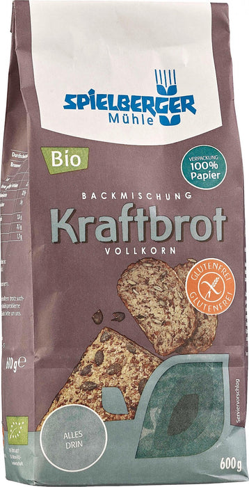 Backmischung Kraftbrot 600g - Spielberger Bio
Kraftvoll, vollwertig und glutenfrei. Unser Kraftbrot ist ein Vollkornbrot ganz ohne Mehl.