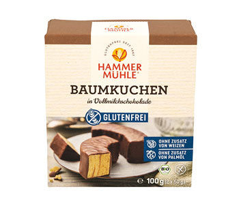 Baumkuchen in Vollmilchschokolade 100g - Hammermühle bio
Leckerer glutenfreier Schichtkuchen mit Vollmilchschokolade umhüllt.
