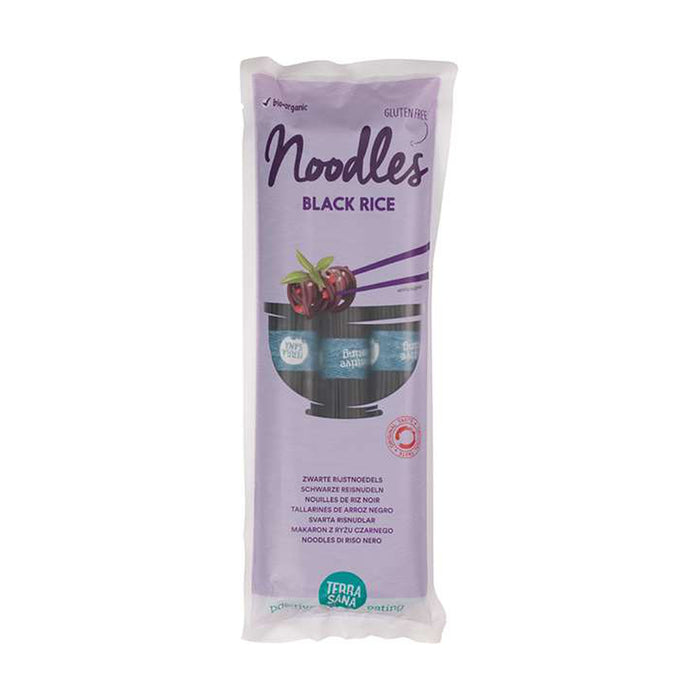 Black Rice Noodles (Schwarze Reisnudeln) 250g -Terrasana Bio
Die glutenfreien Black Rice Noodles von TerraSana sind japanische schwarze Nudeln, die aus biologischem schwarzem Reismehl und Naturreismehl hergesellt werden und daher nicht nur gut aussehen, wenn sie servierfertig sind, sondern auch lecker schmecken.