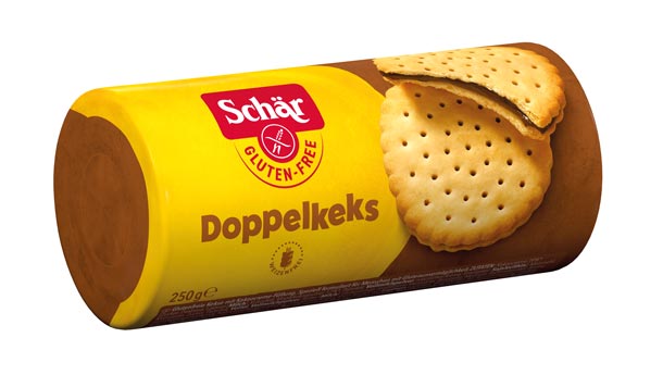 Doppelkeks 250g - Schär
Sorrisi von Dr. Schär sind glutenfreie Doppelkekse mit Kakaocreme-Füllung. Ein unwiderstehlich kleiner Snack oder für zwischendurch.