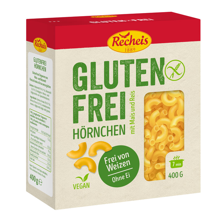 Hörnchen Glutenfrei Vegan 400g - Recheis
Eine echte Alternative sind unsere vegan Glutenfrei Hörnchen für alle, die auf glutenhaltige Lebensmittel verzichten müssen oder wollen.
