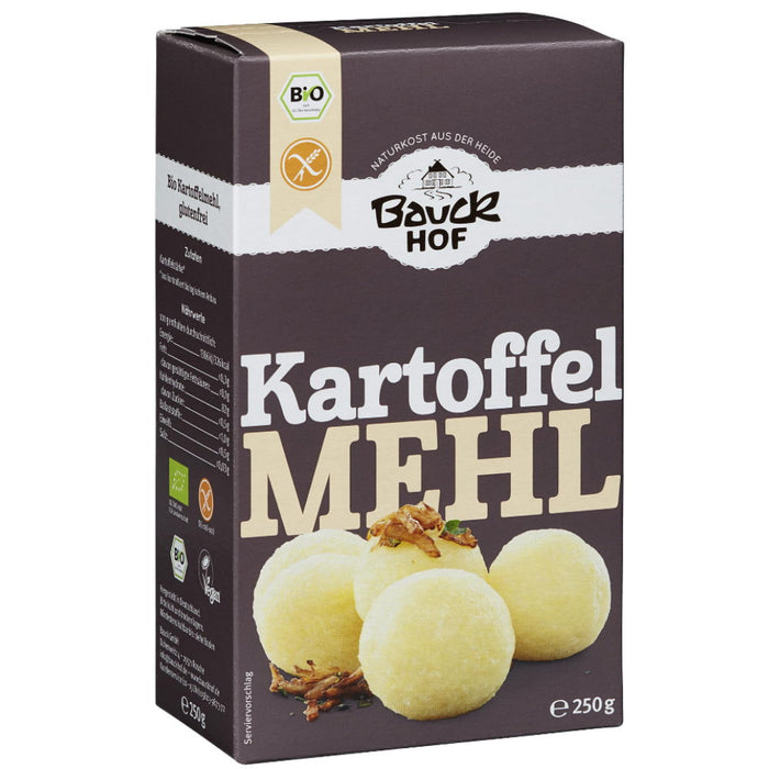 Kartoffelmehl 250g - Bauckhof Bio
Kartoffelmehl von Bauckhof ist eine glutenfreie und feine Speisestärke aus besten Kartoffeln. Ideal zum Backen, für Desserts, Kaltschalen, Soßen und Suppen.