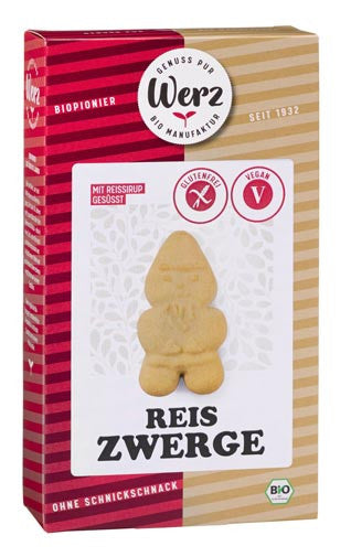 Reis Zwerge 125g - Werz Bio
Beste Zutaten aus kontrolliert biologischem Anbau stehen für einen leckeren aber auch gesunden glutenfreien Keks. Wertvolles Reis-Vollkornmehl garantiert einen glutenfreien Genuss. Nicht nur Ihre Kinder werden von den niedlichen Reis-Zwergen begeistert sein!