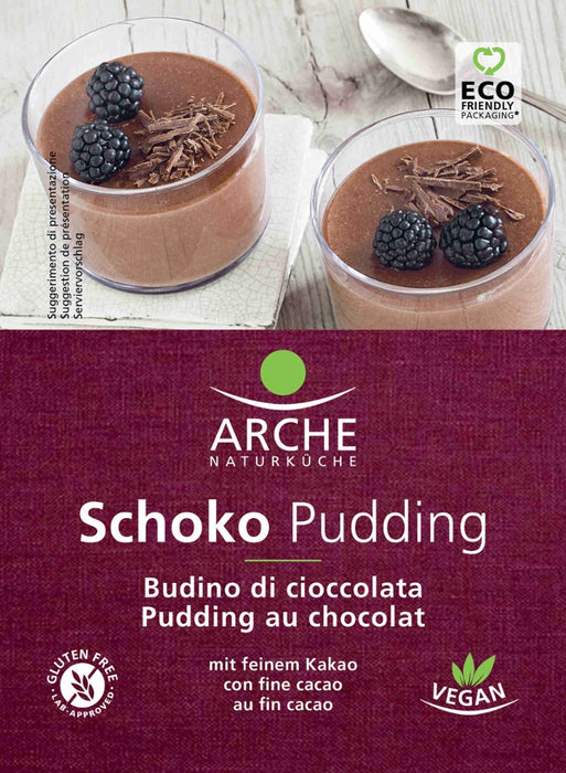 Schoko Pudding 50g - Arche Naturküche Bio
Puddingpulver mit feinem Bio-Kakao, für 500 ml Milch/Pflanzendrink