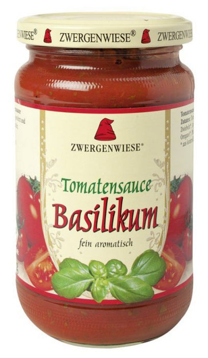 Tomatensauce Basilikum 340ml - Zwergenwiese bio
Köstlichen Tomatensaucen sorgen für Abwechslung, wenn es mal schnell gehen muss. Im Handumdrehen zaubern Sie mit unseren klassisch oder mediterran gewürzten Saucen leckere Gerichte.