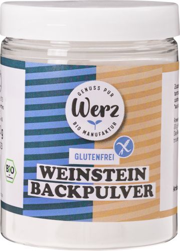 Weinstein Backpulver 150g - Werz Bio
Das glutenfreie Bio Weinstein Backpulver von Werz lockert die verschiedensten Teigsorten auf und verhilft so zu herrlich luftigen Kuchen und Gebäcken.
