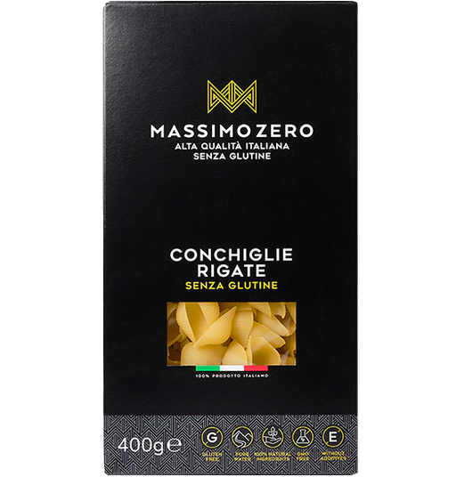 Conchiglie Rigate 400g - Massimo Zero

Die glutenfreien Conchiglie Rigate von Massimo Zero überzeugen mit ihrer typischen Muschelform und sind echte Klassiker der italienischen Küche.