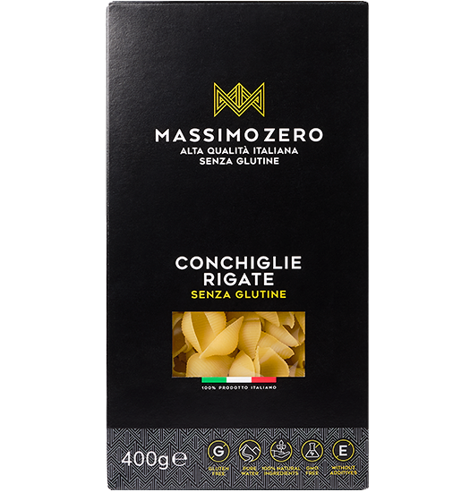 Conchiglie Rigate 400g - Massimo Zero

Die glutenfreien Conchiglie Rigate von Massimo Zero überzeugen mit ihrer typischen Muschelform und sind echte Klassiker der italienischen Küche.