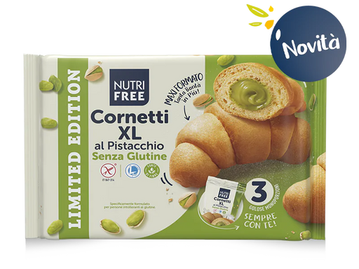 Cornetto al Pistacchio XL 240g - Nutrifree

Glutenfrei – mit zartschmelzender Pistazienfüllung für den besonderen Genussmoment!