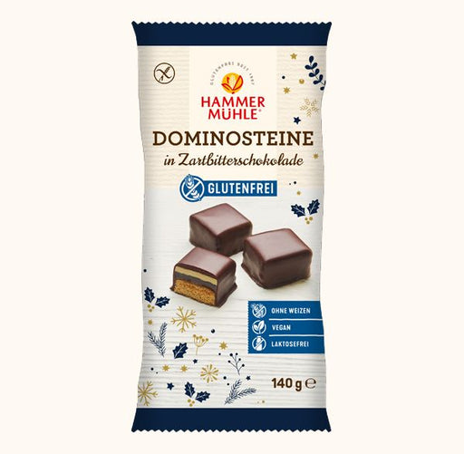 Dominosteine 140g- Hammermühle

Dominosteine in Zartbitterschokolade von Hammermühle. Weihnachten ohne Dominosteine ist unvorstellbar!