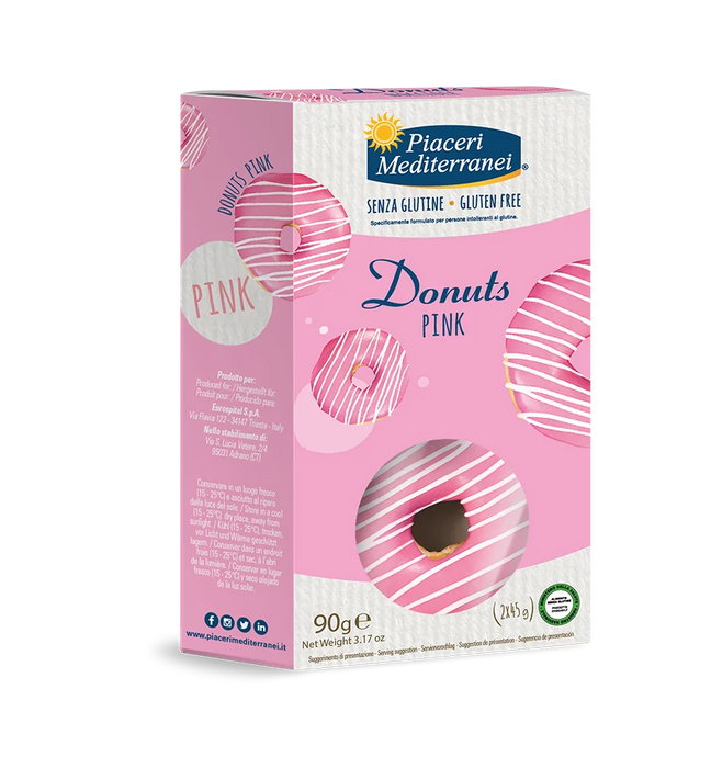 Donut mit Pinker Glasur 90g - Piaceri Mediterranei