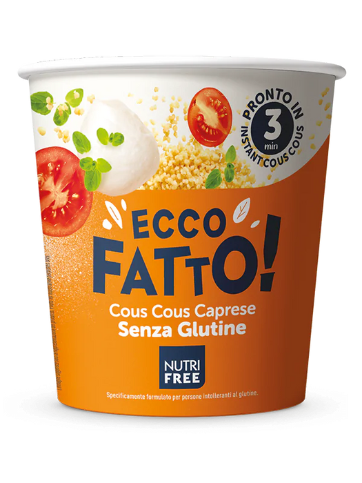 Ecco Fatto Instant Cup Couscous Caprese 70g- Nutri Free