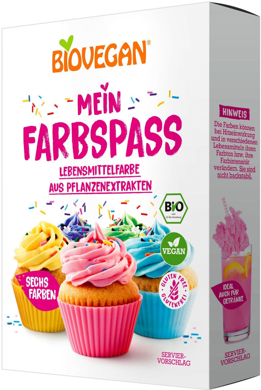 Farbspaß Färbende Lebensmittel 6x8g - Biovegan

So wird aus jedem Gebäck ein kleines Kunstwerk – natürlich, bunt und voller Freude.