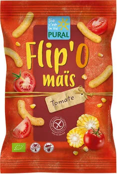 Flip'O maïs Tomate 100g - Pural

Die Flip'O Mais Tomate von Pural sind knusprige Bio-Maisflips mit einer angenehm mild-würzigen Tomatennote.
