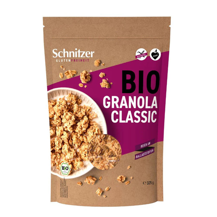 Granola Classic 325g - Schnitzer

Die ballaststoffreichen Vollkornzutaten machen das Müsli nicht nur knusprig und aromatisch, sondern auch zu einer bewussten Wahl für ein ausgewogenes Frühstück.