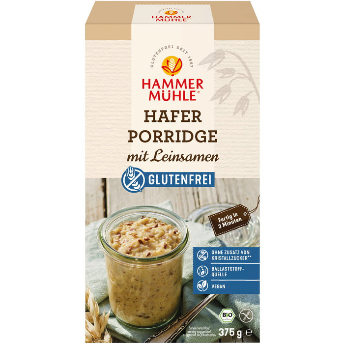 Hafer Porridge mit Leinsamen  375g - Hammermühle bio
