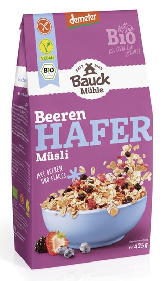 Hafermüsli mit Beeren 425g - Bauckhof Bio

Der Hafer für unserer Glutenfreies Haferfmüsli Beeren wird frei von Glutenverunreinigungen angebaut und verarbeitet. Wir analysieren jede Charge im Labor auf Glutenfreiheit und garantieren unter 20 ppm Gluten.