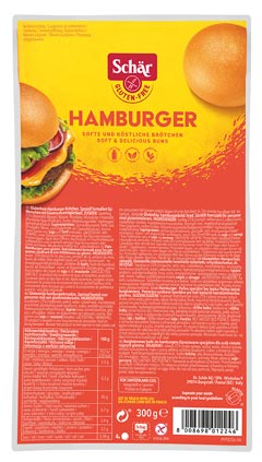Hamburger Brötchen 300g - Schär

Der amerikanische Klassiker, ideal für herzhafte Hamburger.