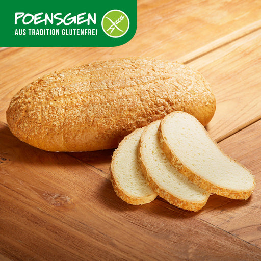Kartoffelbrot glutenfrei 750g - Poensgen

Rustikal-aromatisch durch Kartoffelflocken, verträglich durch bewusste Rezeptur – unser glutenfreies Kartoffelbrot überzeugt mit zarter Krume und natürlicher Frische. Ausgezeichnet mit DLG-Silber (2010) und im traditionellen Natursauerteigverfahren gebacken – für unverfälschten Genuss ohne Gluten, Laktose, Ei, Soja, Sesam und Schalenfrüchte.