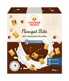 Nougat Bites Schokokissen 300g- Hammermühle

Glutenfreie Nougat Bits mit cremiger Füllung von Hammermühle. Nussig &amp; schokoladig, außen knusprig, innen cremig und toll zum Snacken auch ohne Milch.&nbsp;