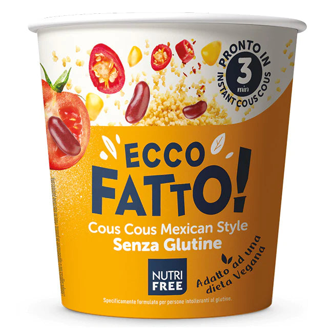 Ecco Fatto Instant Cup Couscous Mexican Style 70g- Nutri Free