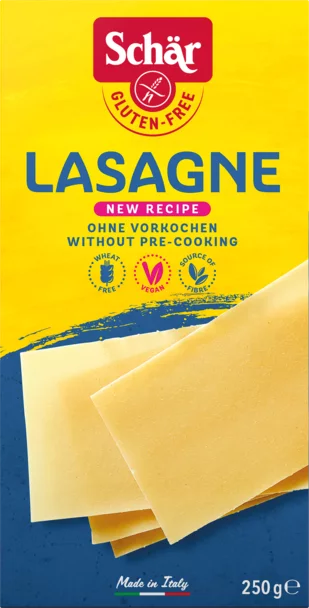Pasta Lasagne 250g - Schär

Ob herzhaft, mediterran oder kreativ geschichtet: Diese Lasagneplatten bringen italienisches Comfort Food auf den Tisch. 