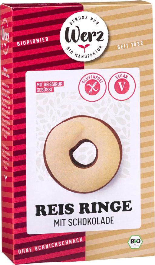Reis Schoko Ringe 110g - Werz Bio

Geschmackvoller Kakao in Bio-Qualität verleiht den Keksen ihre herrlich schokoladige Note und rundet den Geschmack der glutenfreien Leckerei hervorragend ab.