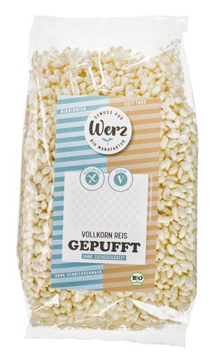 Reis VK gepufft- 125g Werz Bio

Bio Vollkorn Reis gepufft von Werz sind glutenfreie Pops ungesüßt. Einfach unter Joghurt, Quark oder Müsli mischen und schon hat man ein glutenfreies Esserlebnis.