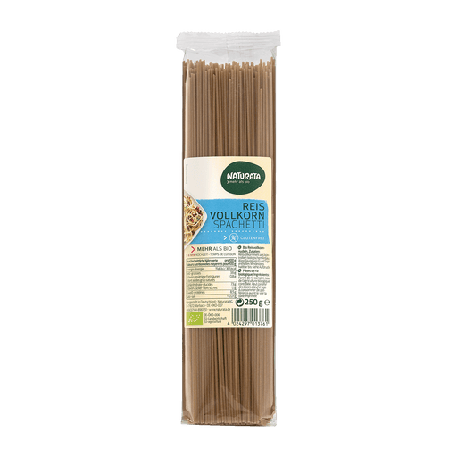 Reis Vollkorn Spaghetti 250g  - Naturata Bio

Naturata Reisnudeln sind glutenfrei, cholesterinfrei, natriumarm, salzarm, ungesüßt, vegan und vegetarisch
