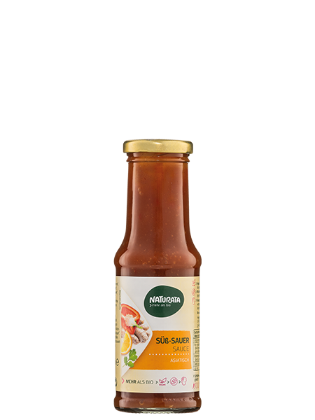 Süß-Sauer Grill- und Würzsauce 210ml - Naturata Bio

Die Süß Sauer Sauce ist eine typisch asiatische Grillsauce. Ihren fruchtigen Geschmack erhält die Sauce durch Orangensaftkonzentrat, den besonderen Pfiff erhält sie zusätzlich durch Ingwer. 