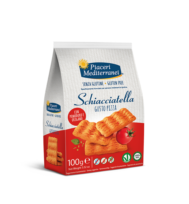 Schiacciatella Gusto Pizza 100g - Piaceri

Knusprig, herzhaft, einfach unwiderstehlich – unsere Schiacciatella mit Pizza-Geschmack bringt echtes Urlaubsgefühl in Snackform direkt zu dir nach Hause.