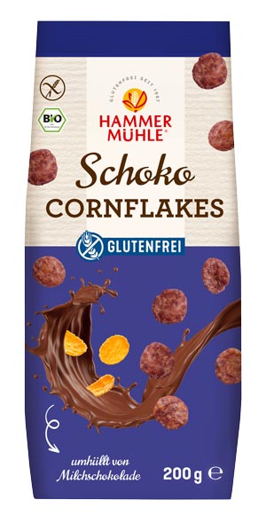 Schoko Cornflakes 200g - Hammermühle Bio

Glutenfreie Cornflakes zweifach umhüllt von Milchschokolade. Perfekt zum Snacken - auch ohne Milch.

