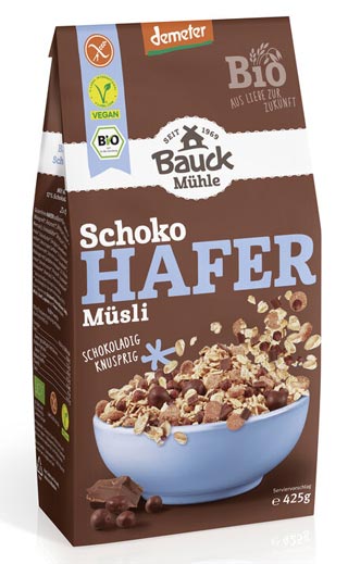 Schoko Hafer Müsli 425g - Bauckhof Bio

Glutenfreies Hafermüsli Schoko von Bauckhof. Der Hafer ist kontrolliert glutenfrei. Hafermüsli ist ideal zum Frühstück mit Milch, Saft oder Quark, oder zum Backen von Brot, Brötchen, Keksen, Müsliriegeln u.a.
