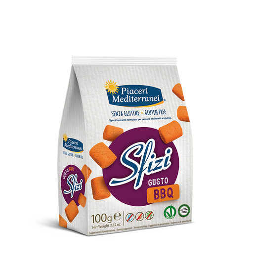 Sfizi Gusto BBQ 100g - Piaceri

Knusprig, würzig, unwiderstehlich: Die Sfizi Gusto BBQ sind genau das Richtige für alle, die kräftige Aromen lieben und dabei nicht auf Glutenfreiheit verzichten wollen