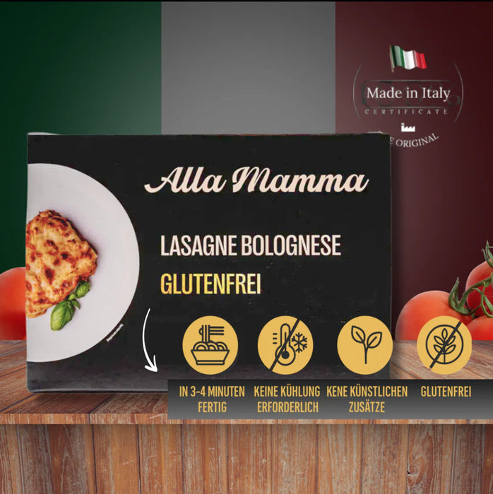 Glutenfreie Lasagne Bolognese 430g - Alla Mamma