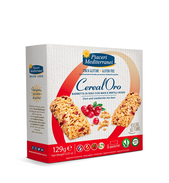 Cereal Oro - Riegel mit Cranberrys 129g- Piaceri Mediterranei