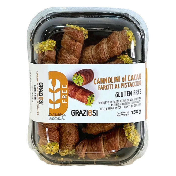 Cannolini al Cacao al Pistaccio (Blätterteigrollen mit Pistaziencreme) 150g- Graziosi