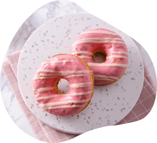 Donut mit Pinker Glasur 90g - Piaceri Mediterranei